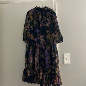 Floral tiered dress with slip underneath